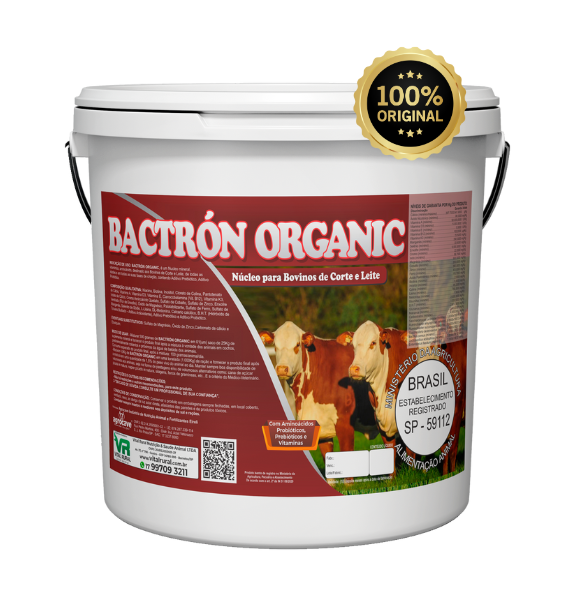 BACTRÓN ORGANIC® Modificador orgânico de cocho para bovinos Balde 10 Kg