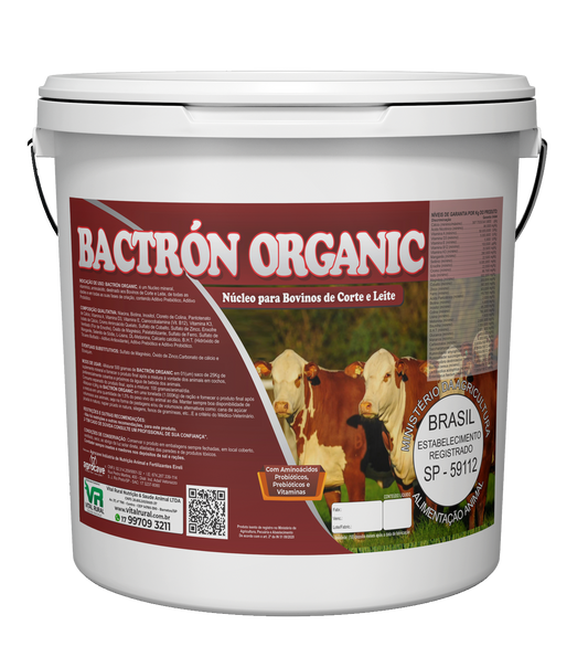 BACTRÓN ORGANIC® Modificador orgânico de cocho para bovinos Balde 10 Kg